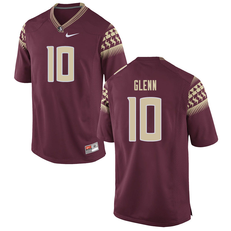 Men #10 Kevon Glenn Florida State Seminoles College Football Jerseys Sale-Garnet